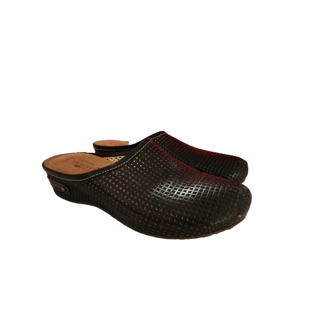 L'artiste Spring Step Women's Size 9 M Black Leather Slip On Slides Loafers